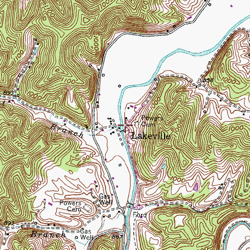 Topographic Map of Power Post Office (historical), KY