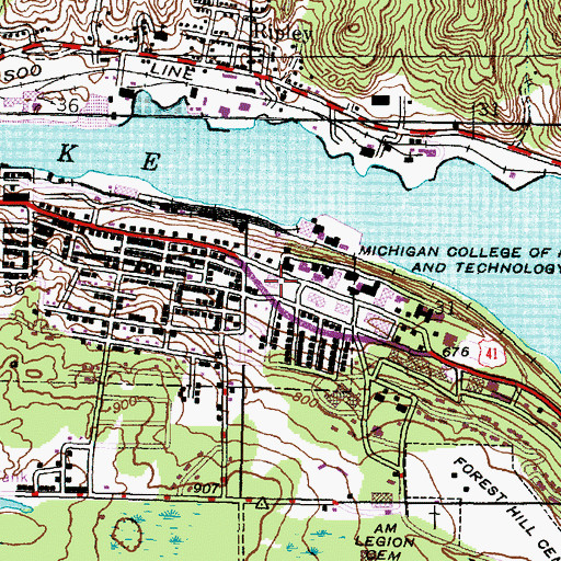 Topographic Map of Administration Building, MI