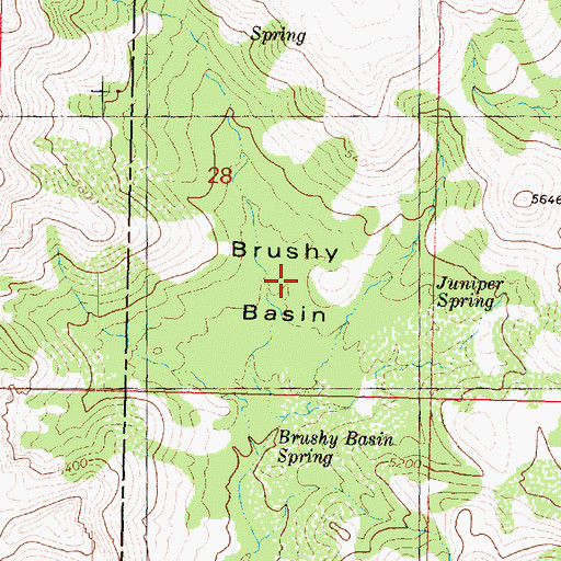 Topographic Map of Brushy Basin, AZ