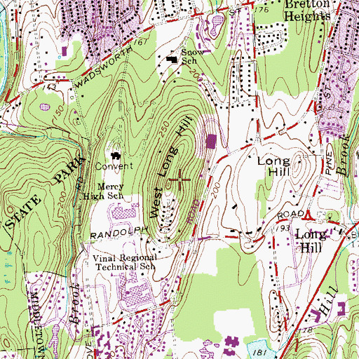 Topographic Map of West Long Hill, CT