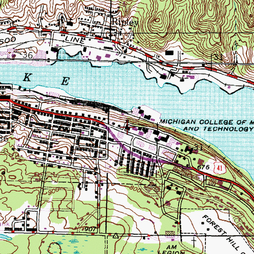 Topographic Map of Academic Office Building, MI