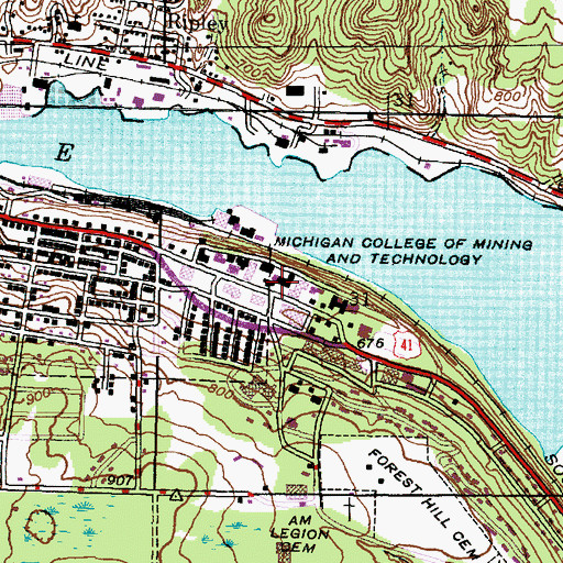 Topographic Map of Dow Environmental Sciences and Engineering Building, MI