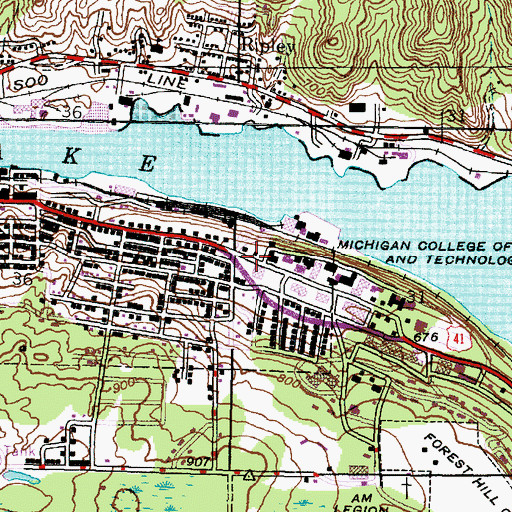 Topographic Map of Alumni House, MI