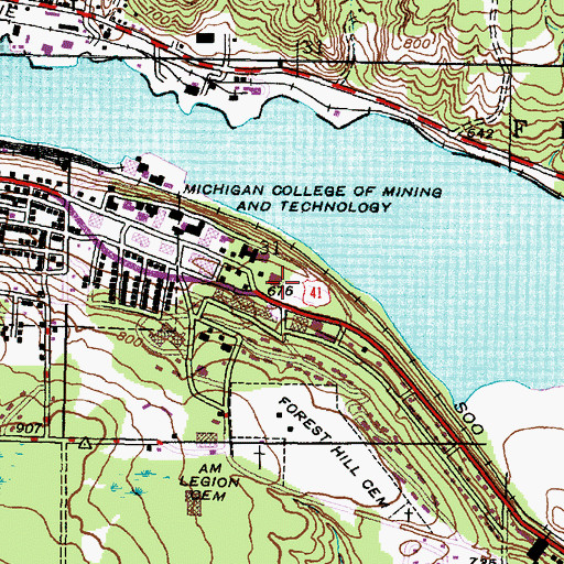 Topographic Map of Walker Arts and Humanities Center, MI