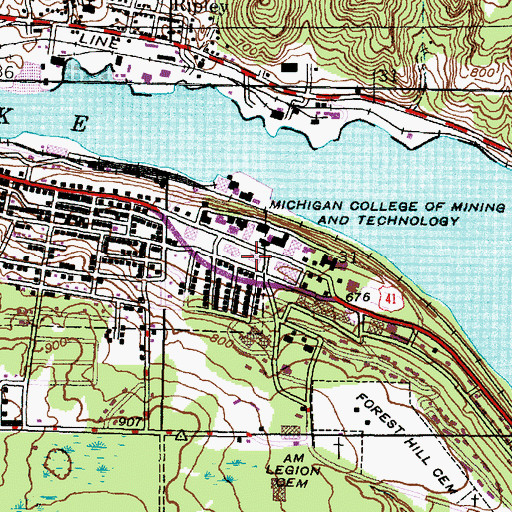 Topographic Map of J R Van Pelt Library, MI