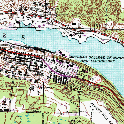 Topographic Map of R L Smith Mechanical Engineering-Engineering Mechanics Building, MI