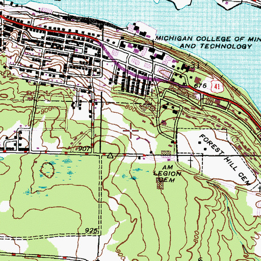 Topographic Map of Sherman Field, MI