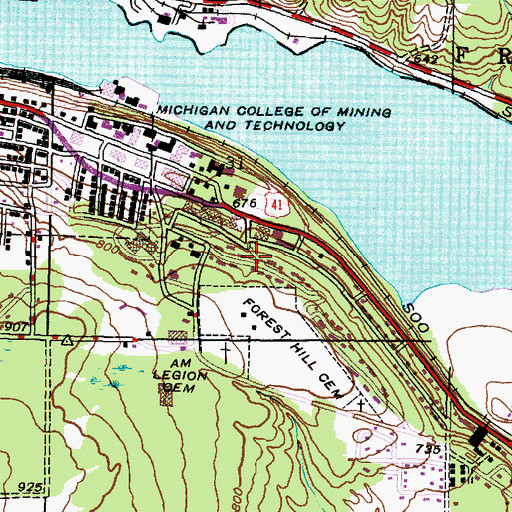 Topographic Map of Daniell Heights Apartments, MI