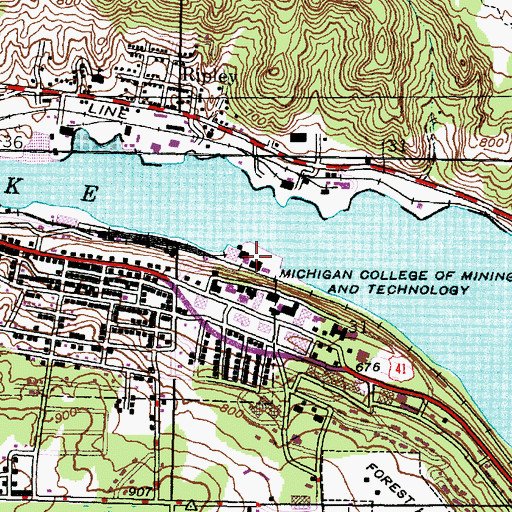 Topographic Map of Central Heating Plant, MI