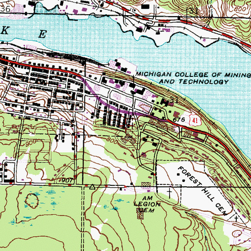 Topographic Map of United States Forest Engineering Laboratory, MI