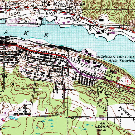 Topographic Map of Harold Meese Center, MI