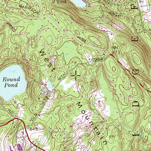 Topographic Map of West Mountain, CT