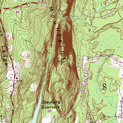 Topographic Map of West Mountains, CT