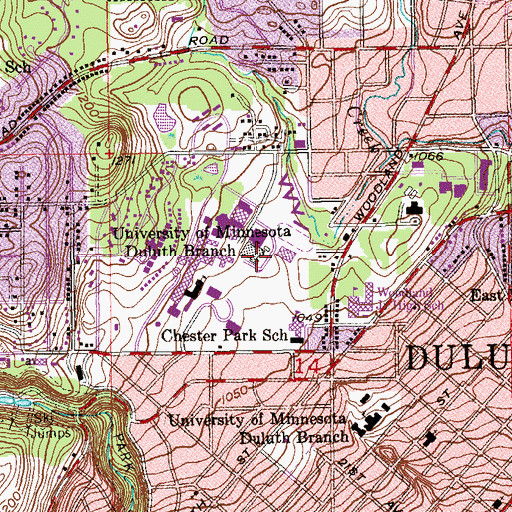 Topographic Map of Weber Music Hall, MN