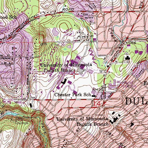 Topographic Map of Humanities Building, MN