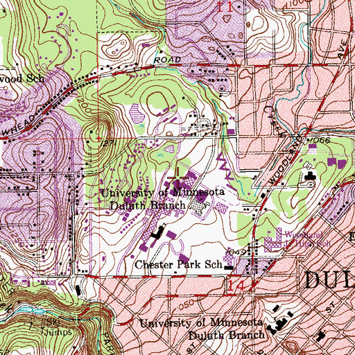 Topographic Map of Tweed Museum of Art, MN
