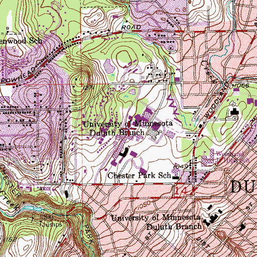 Topographic Map of Kirby Plaza, MN