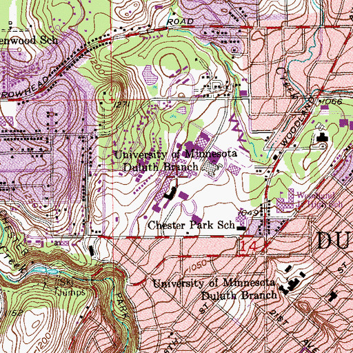 Topographic Map of Cina Hall, MN