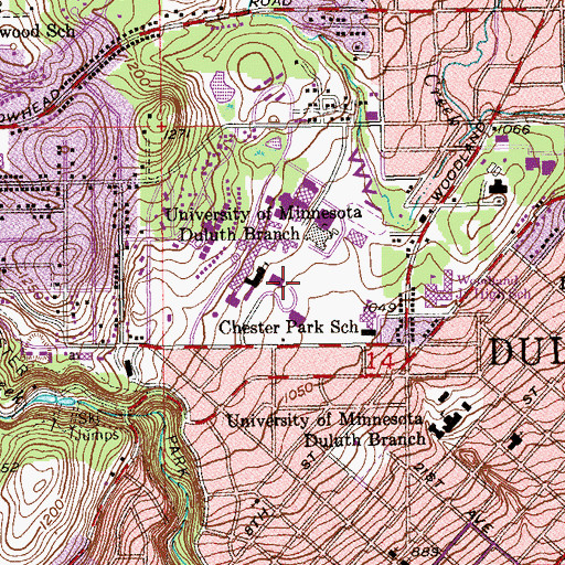 Topographic Map of Darland Administration Building, MN