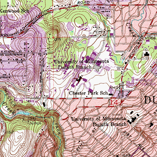 Topographic Map of Heller Hall, MN