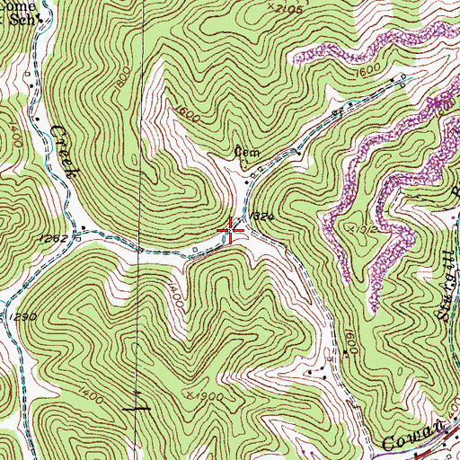 Topographic Map of Staggerweed Branch, KY