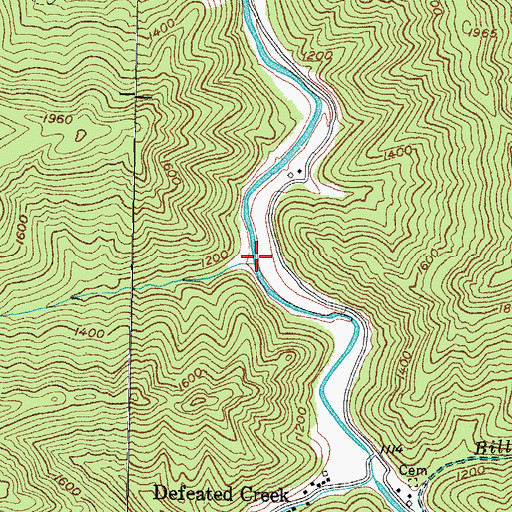 Topographic Map of Sparkman Branch, KY
