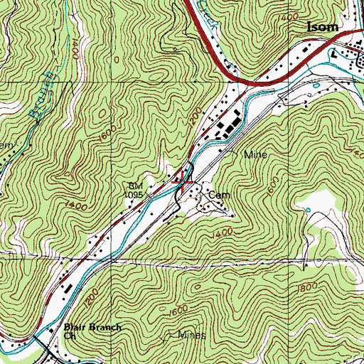 Topographic Map of Bee Tree Branch, KY