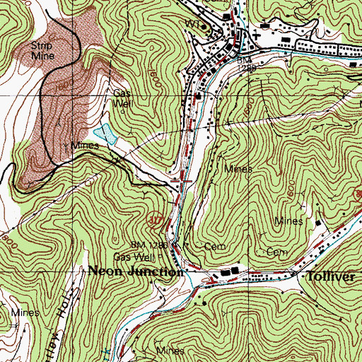 Topographic Map of Barlow Branch, KY