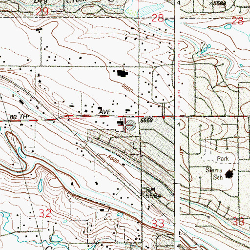 Topographic Map of Alice Sweet Thomas Park, CO