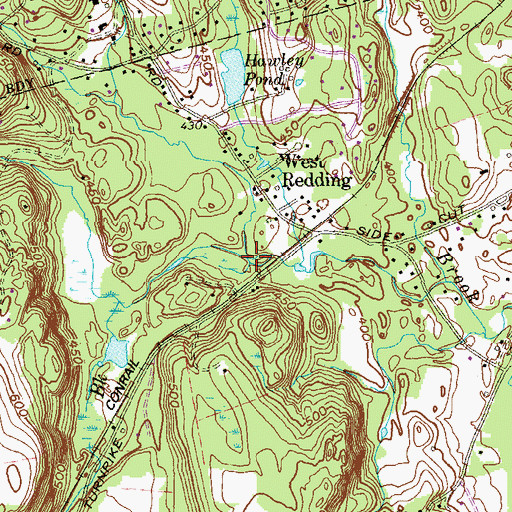 Topographic Map of West Redding Brook, CT