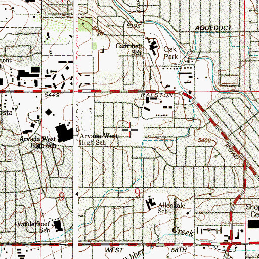 Topographic Map of Allendale Park, CO