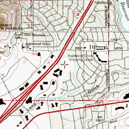 Topographic Map of Applewood Park, CO