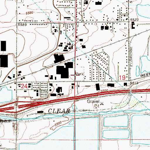 Topographic Map of Arapahoe Park, CO