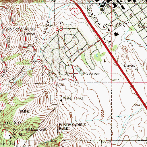 Topographic Map of Benerly Heights Park, CO