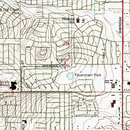 Topographic Map of Hillside Park, CO