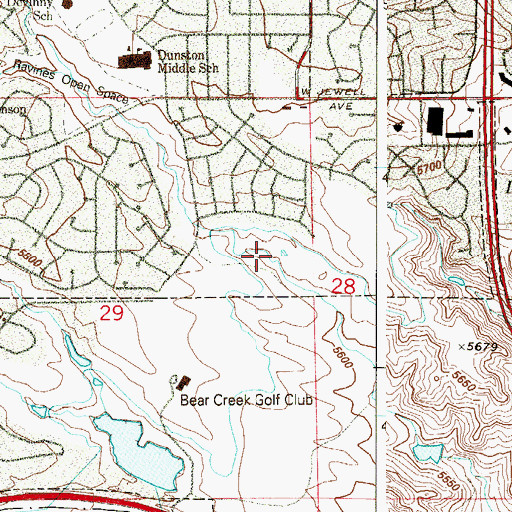 Topographic Map of Hutchinson Park, CO