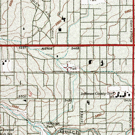 Topographic Map of James J Richey Park, CO