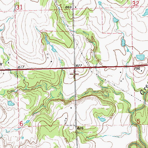 Topographic Map of Euchee Valley Memorial Park, OK