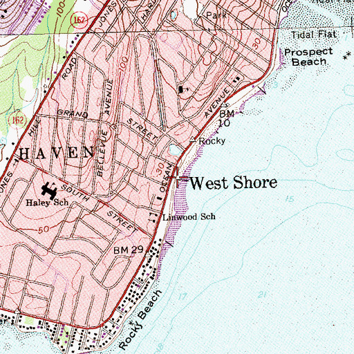Topographic Map of West Shore, CT