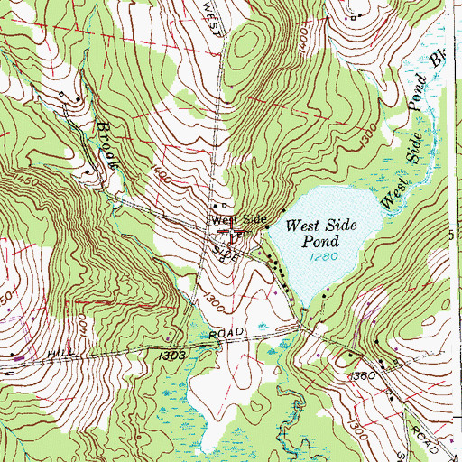 Topographic Map of West Side Cemetery, CT