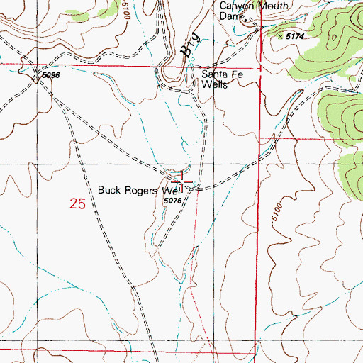 Topographic Map of Buck Rogers Well, AZ