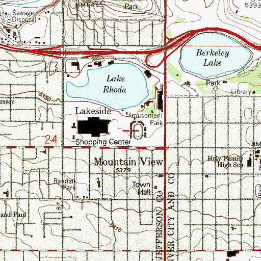Topographic Map of Lake Side Amusement Park, CO