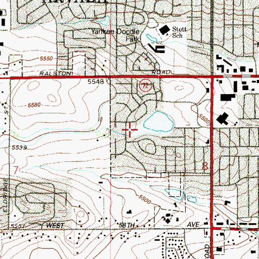 Topographic Map of Meadowlake Park, CO