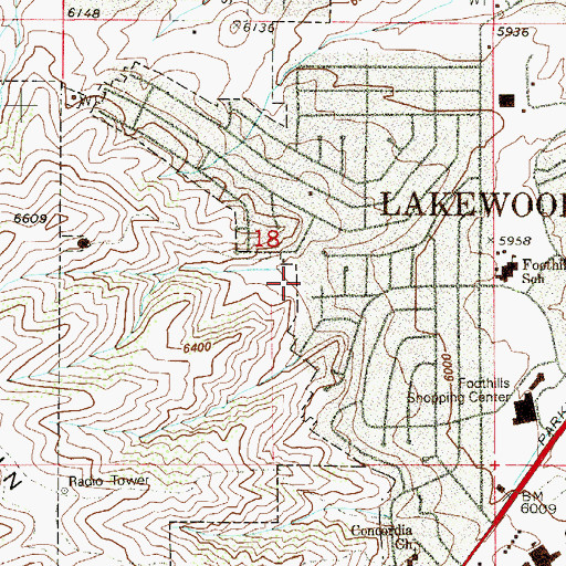 Topographic Map of Mountainside Park, CO