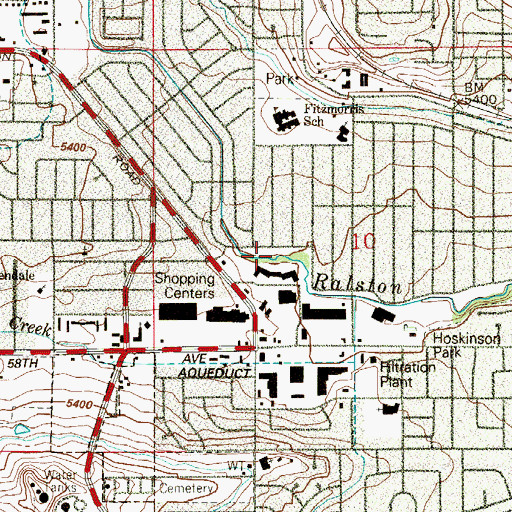 Topographic Map of Ralston Cove Park, CO