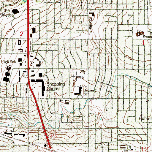 Topographic Map of Secrest Park, CO