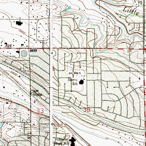 Topographic Map of Sierra Park, CO