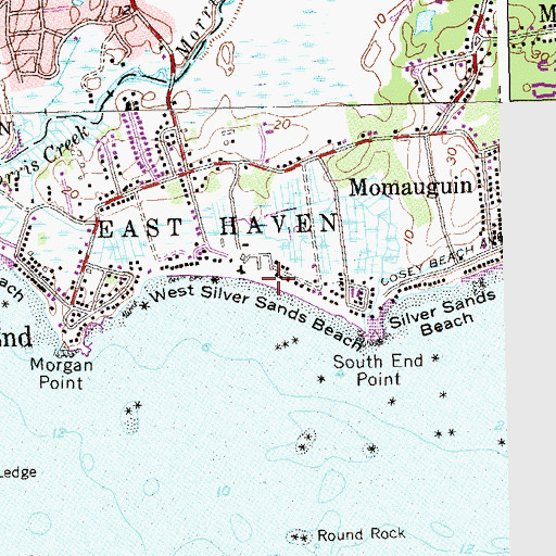 Topographic Map of West Silver Sands Beach, CT
