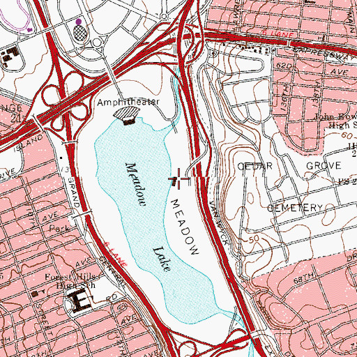 Topographic Map of Meadow Lake Boathouse, NY