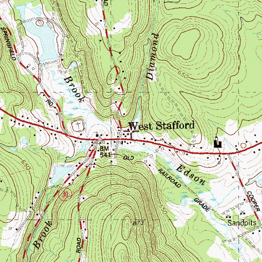 Topographic Map of West Stafford, CT